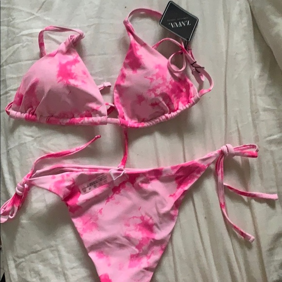 Zaful Pink Tie Dye Bikini - Picture 2 of 3